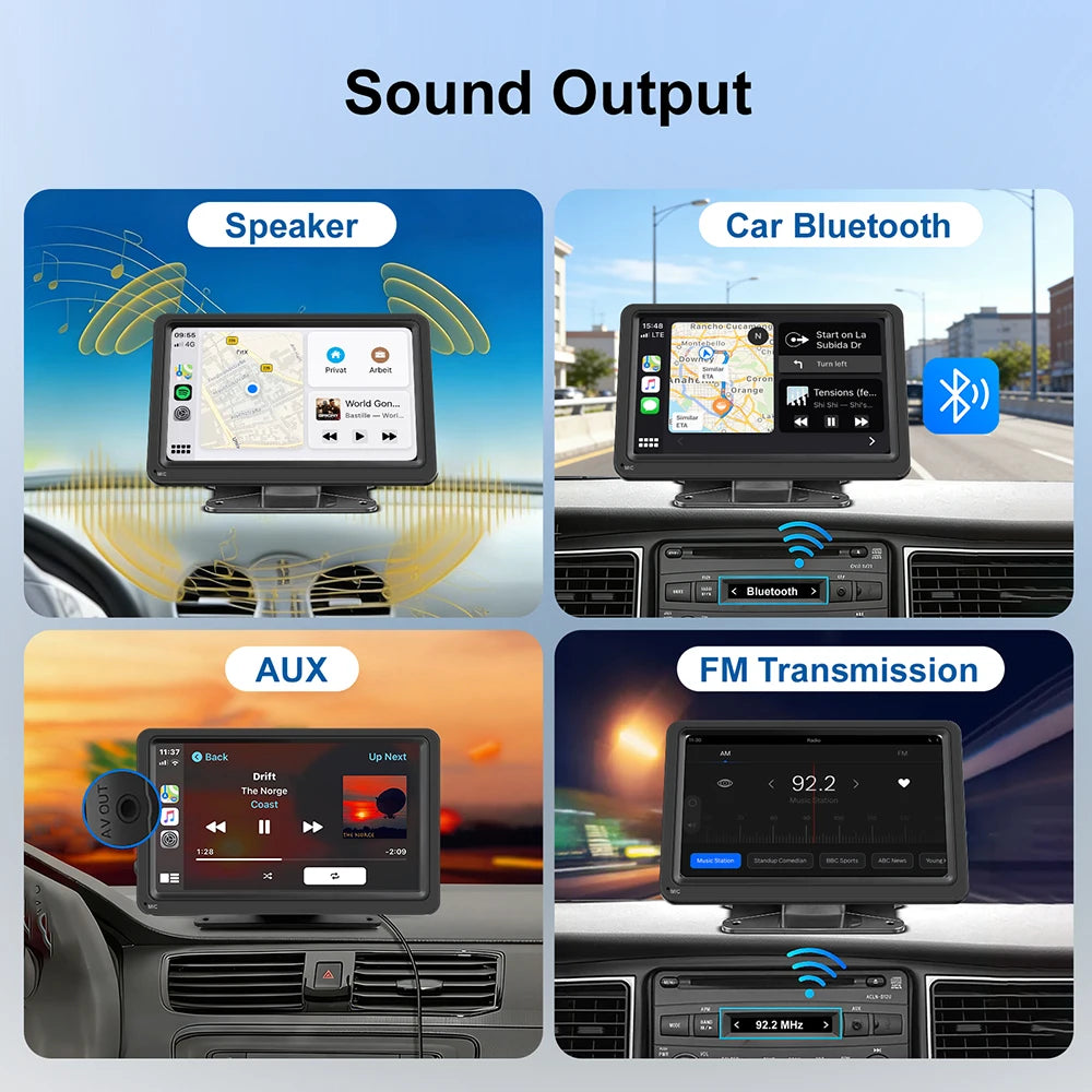 7inch Carplay Android Auto r Mirror Video Player Wireless Carplay Android Auto GPS Car Mon