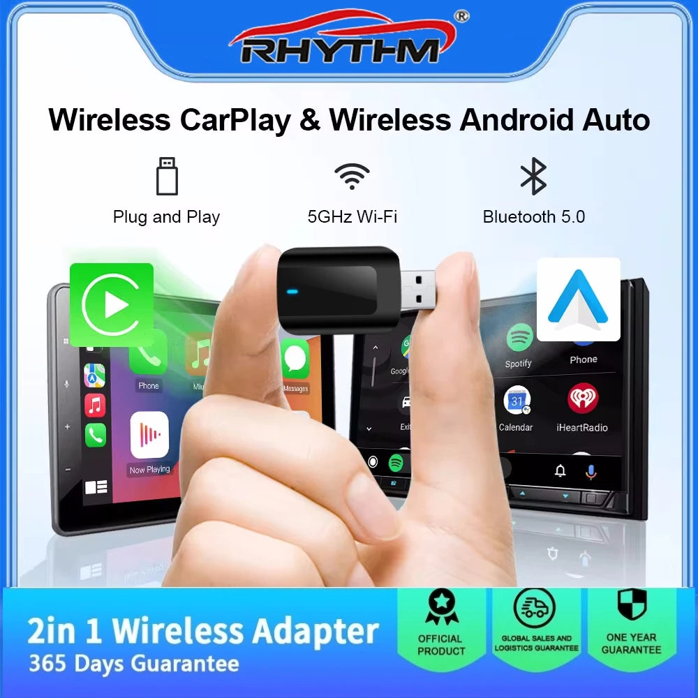 Wireless Adapter OEM-CarPlay Android Auto 2in1 Smart Dongle Play&Plug For For Fiat 500 New | AUTOKITSHOP