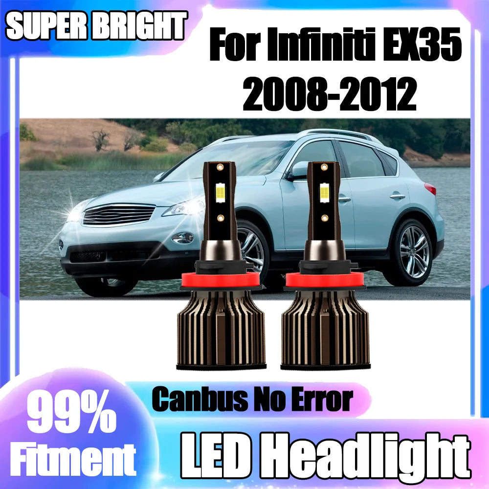 6500K White H11 H8 H9 LED Headlight Canbus No Error 3570 CSP Chips 120W 12V 24V Plug and P