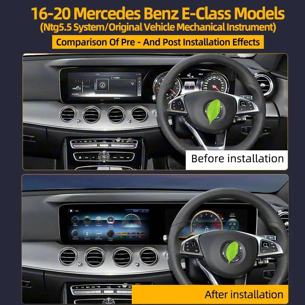 12.3” Dual Screen For Mercedes Benz Eclass W213 NTG5.0/5.5 2016-2020 Car Radio Android Vid | AUTOKITSHOP