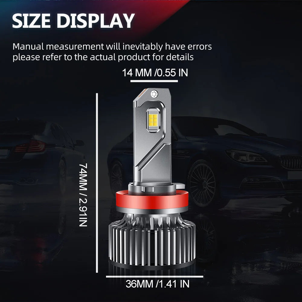 LED Headlight 9005 HB3 H11 H8 H9 Car Headlight 40000LM 190W Canbus No error Pug and Play C