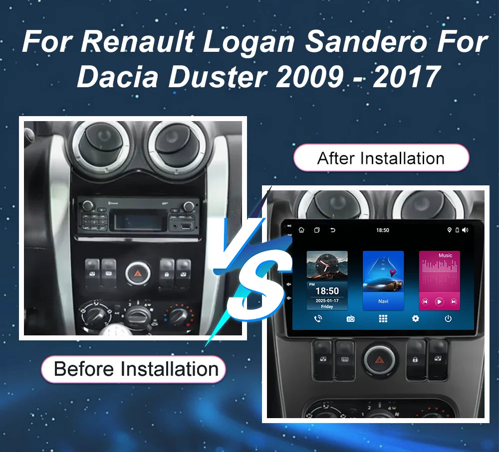 Car Android 16 GPS Navigation For Renault Logan Sandero For Dacia Duster 2009 - 2017 Auto