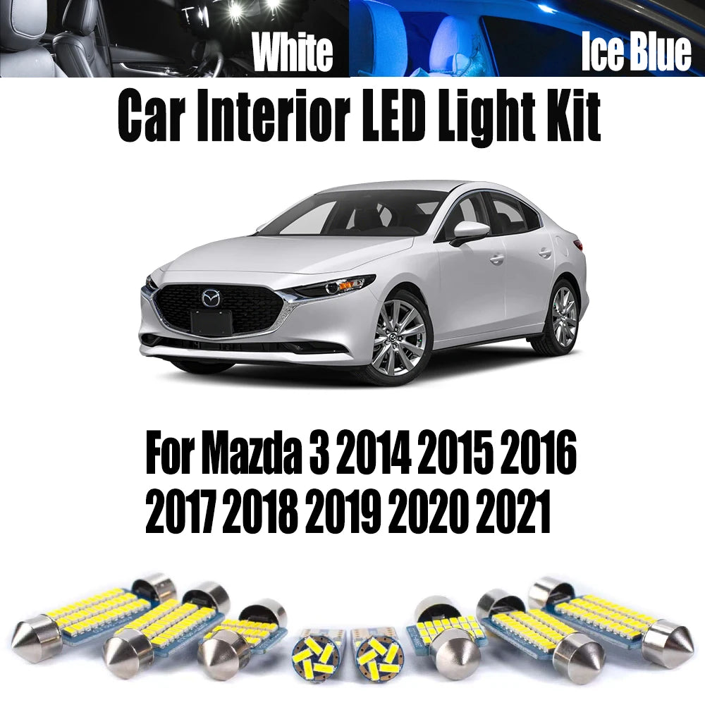 11-Piece LED Interior Light Kit for Mazda 3 - Canbus Error-Free Bulbs | AUTOKITSHOP