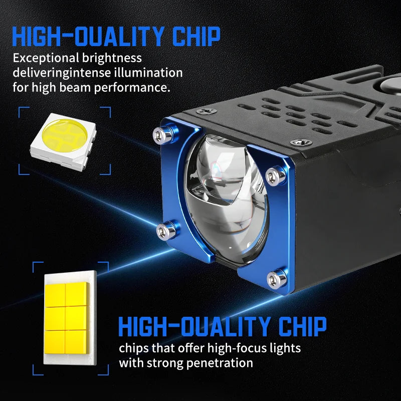 1/2PCS LED Car Lens Spotlight High Brightness Modification External Headlight Motorcycle O