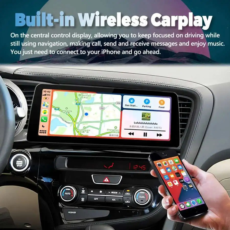 12.3inch Multimedia Carplay Head Unit Wide Screen Car Video Player 2Din Radio Stereo For K