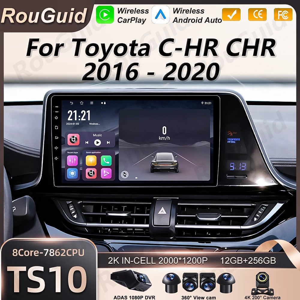 Android Auto Car Radio For Toyota C-HR CHR 2016 2017 2018 2019 2020 Carplay Multimedia Pla | AUTOKITSHOP