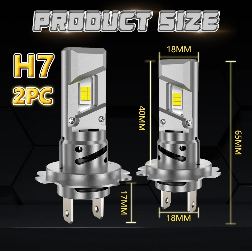 H7 LED CANBUS Headlight 1:1 Mini Wireless 60000LM 9054 CSP With Fan Headlamp Auto Diode La