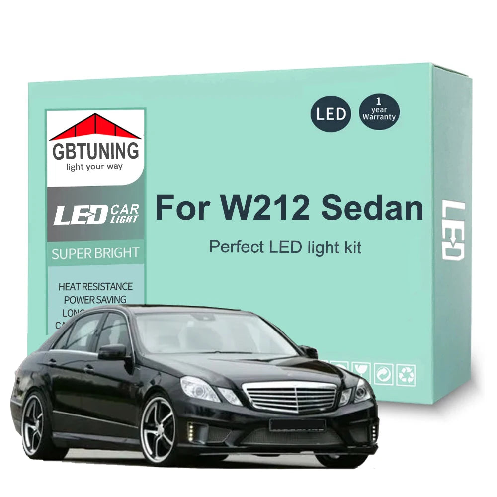 19-Piece LED Interior Light Kit for Mercedes Benz E Class W212 Sedan E200 E260 E300 E350 E400 E500 2009-2015 - Canbus...