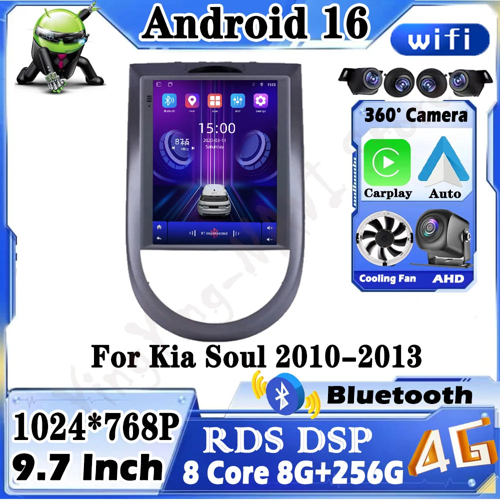 Car Radio For Kia Soul 2010-2013 Android 16 Navigation GPS Multimedia Player Stereo WIFI 4
