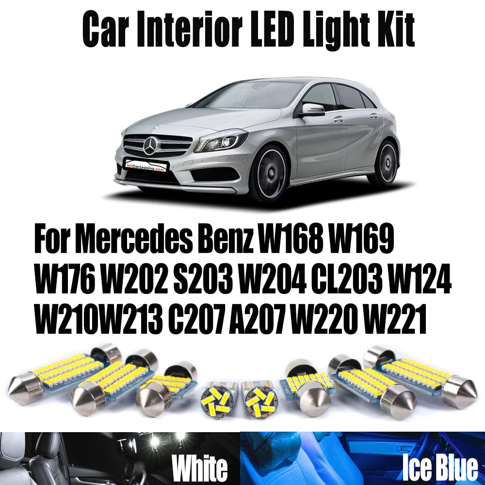 LED Interior Light Kit for Mercedes Benz W168 W169 W176 W202 S203 W204 CL203 W124 W210 W213 C207 A207 W220 W221 - Can...