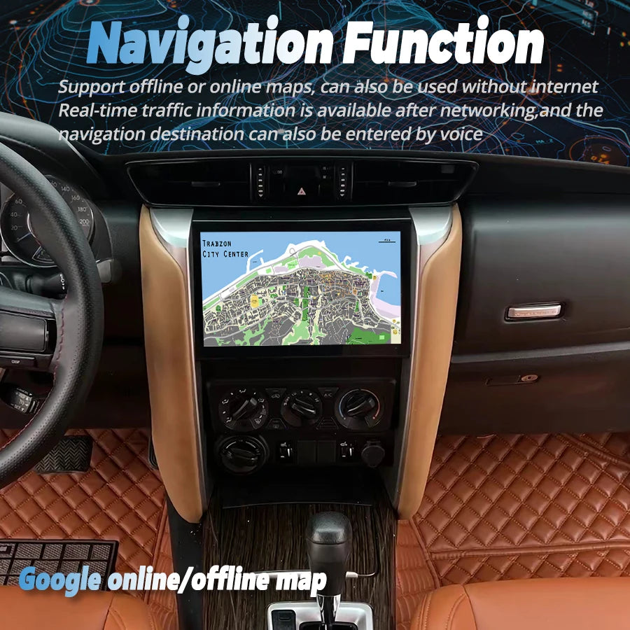For Toyota Fortuner 2019 2015 2021 Car Android Qled 2K Screen GPS Multimedia Video Player  | AUTOKITSHOP