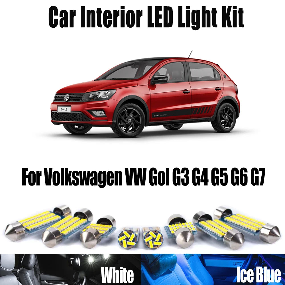 LED Interior Light Kit for Volkswagen VW Gol G3 G4 G5 G6 G7 Canbus LED Bulbs Interior Map Dome Trunk Ceiling Light Ki...