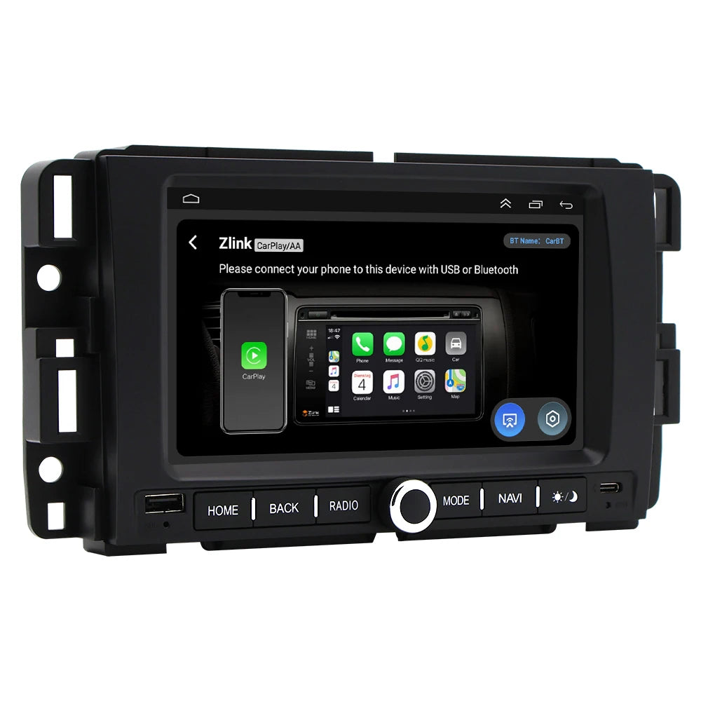 7" Car Radio GPS For GMC 2008-2012 Wireless CarPlay Android Auto Bluetooth Steering Control - 2GB 64GB