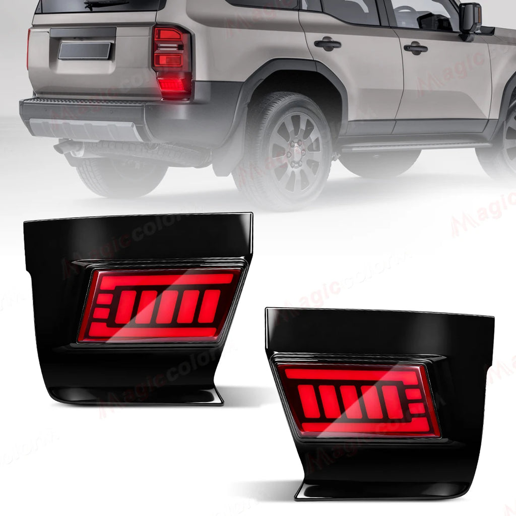 LED Rear Bumper Reflector Lights For Toyota Land Cruiser 250 Prado LC250 2024 2025 Warning | AUTOKITSHOP