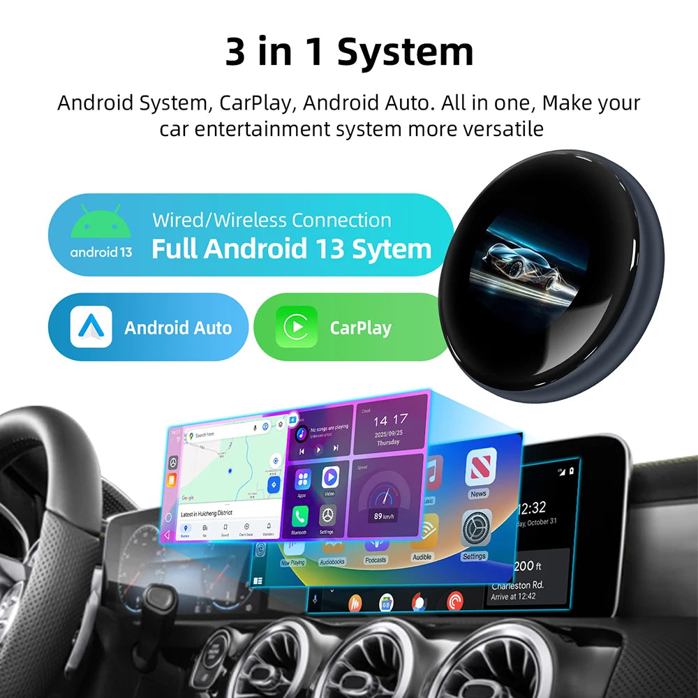 LEXXSON Ai Box 4+64GB Wireless Carplay Adapter Android 13 Netflix Youtube IPTV Video Box F | AUTOKITSHOP