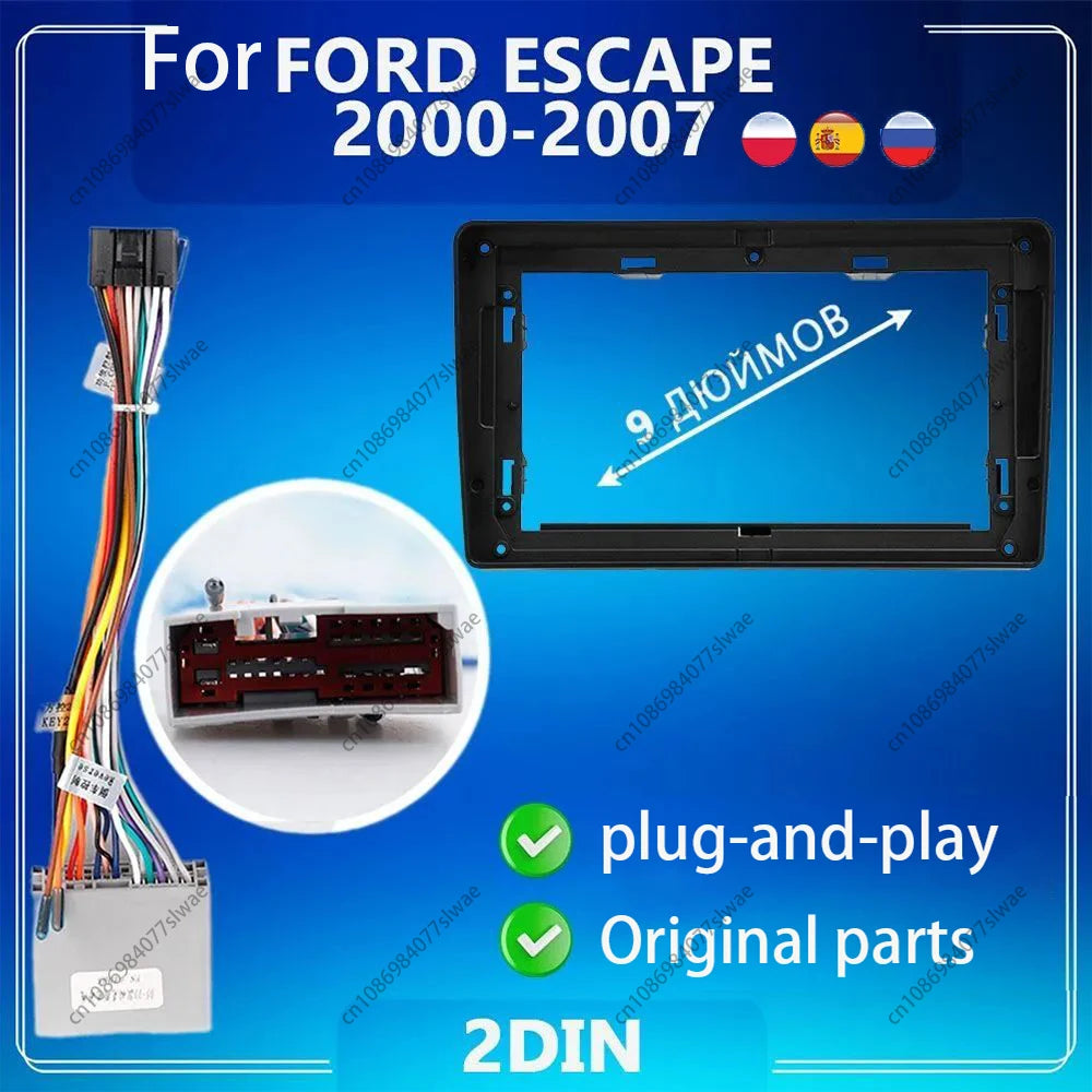 9 inch For FORD ESCAPE 2000-2007 Car Radio Fascias Android MP5 Stereo Player 2Din Head Uni