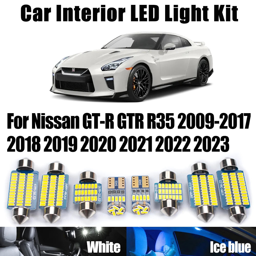 Canbus LED Interior Reading Trunk Door Light Kit For Nissan GT-R GTR R35 2009- 2019 2020 2