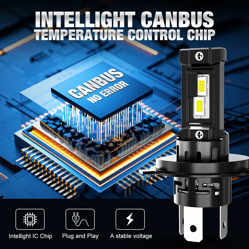 H4 H7 LED Headlight Bulb Canbus No Error 30000LM 150W CSP for Car Headlamp High Low Light