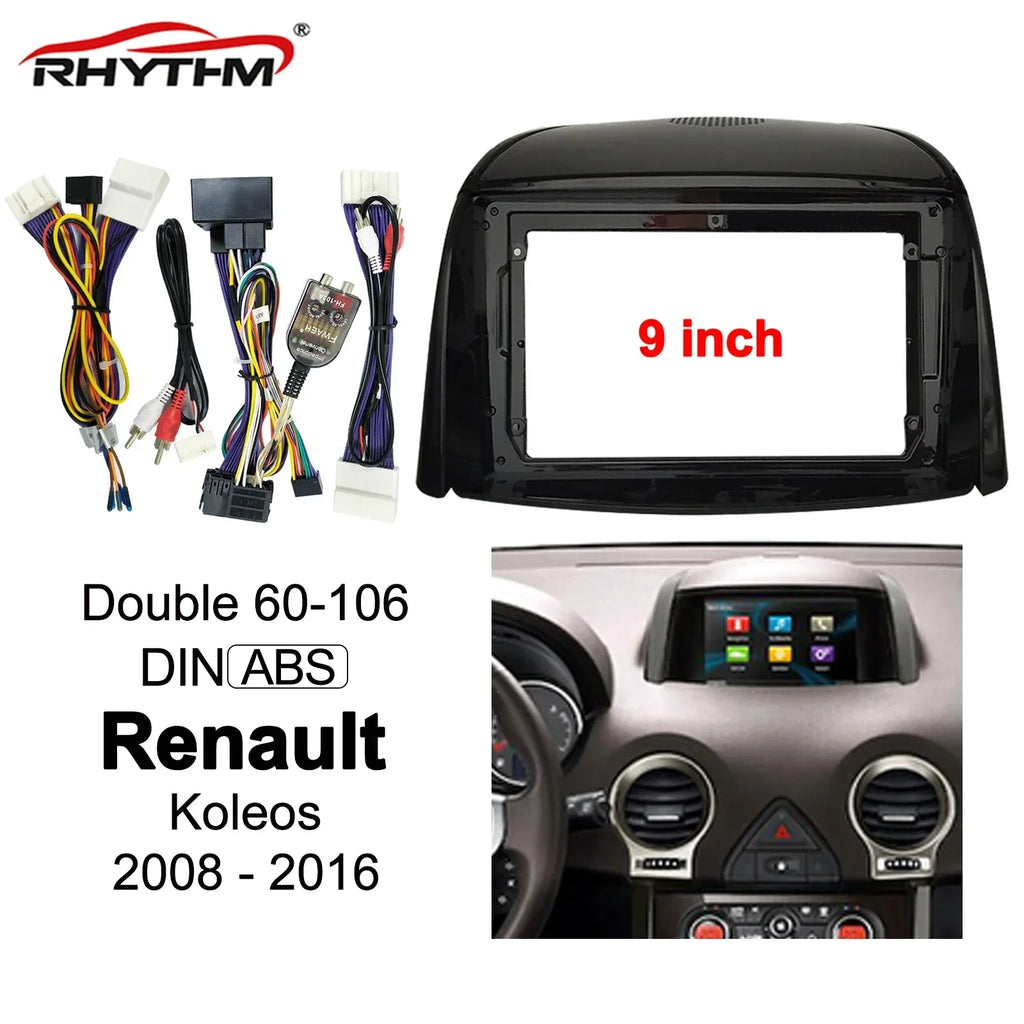 9 Inch Car Fascia For Renault Koleos 2008-2016 Double Din Car Radio Frame Fitting Adaptor  | AUTOKITSHOP