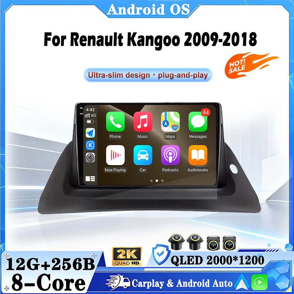 Car Radio GPS Navigation Multimedia Video Player Stereo For Renault Kangoo 2009-2018 Auto