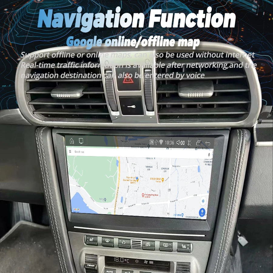 8inch Android Screen For Porsche Cayman 2005-2012 997.1 911 Stereo Car Radio Multimedia Vi