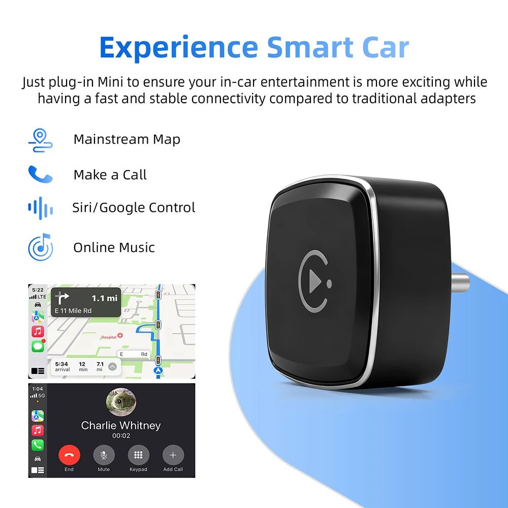 Type-c Wired 2 in 1 Wireless CarPlay Adapter Android Smart Dongle for Factory Wireless Car
