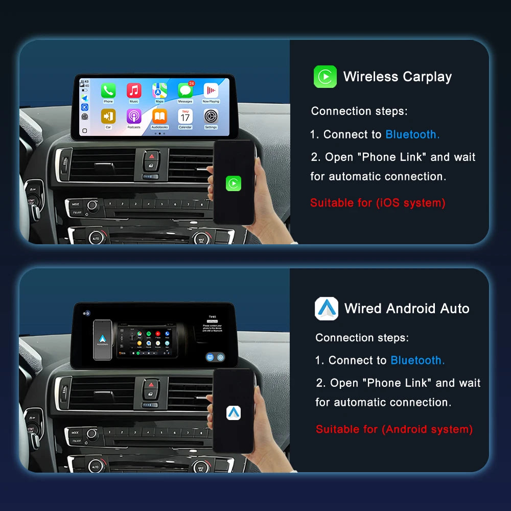 Wireless Carplay Ultra-Thin 12.3' Android 14 for BMW X1 F48 2016 - 2022 Car Radio Video Mu