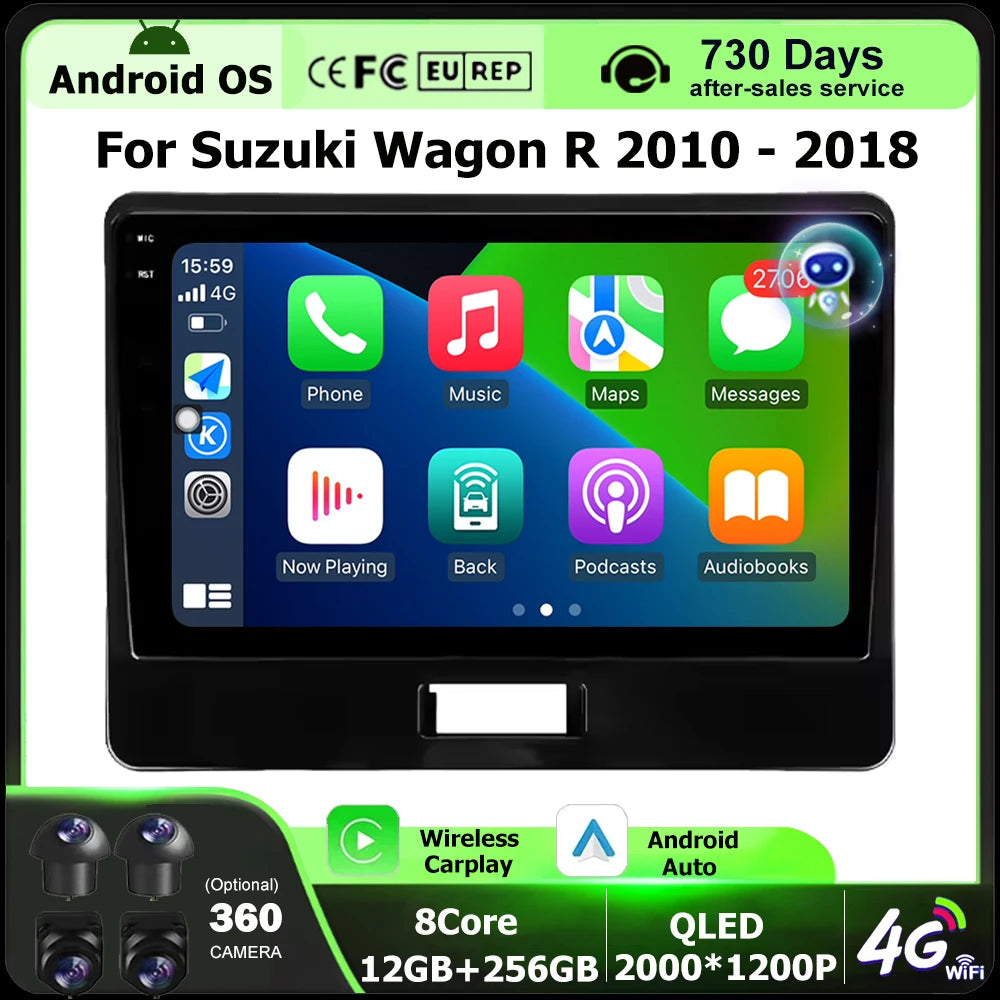 Android 16 Auto CarPlay For Suzuki Wagon R 2010 - 2018 Car Radio Multimedia Video Player G