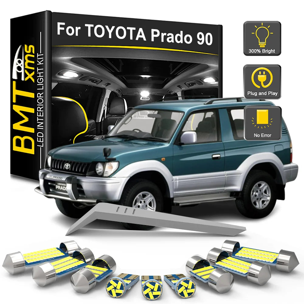 12-Piece LED Interior Light Kit for Toyota Prado 90 - Canbus Error-Free Bulbs | AUTOKITSHOP