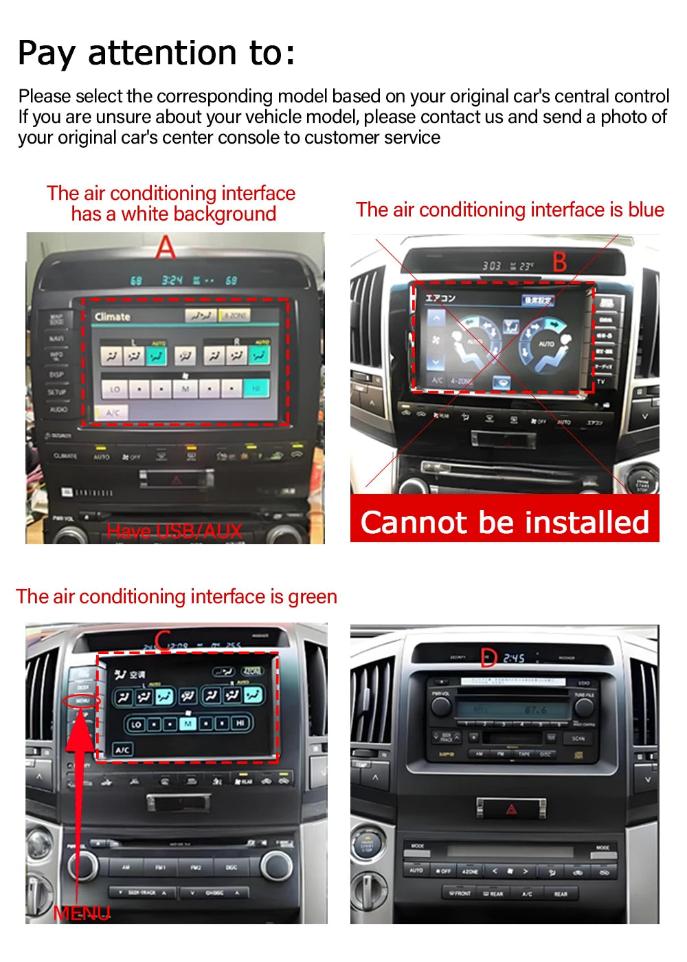 Carplay Android Auto for Toyota Land Cruiser LC200 2007 - 2022 Car Accessories Display Scr