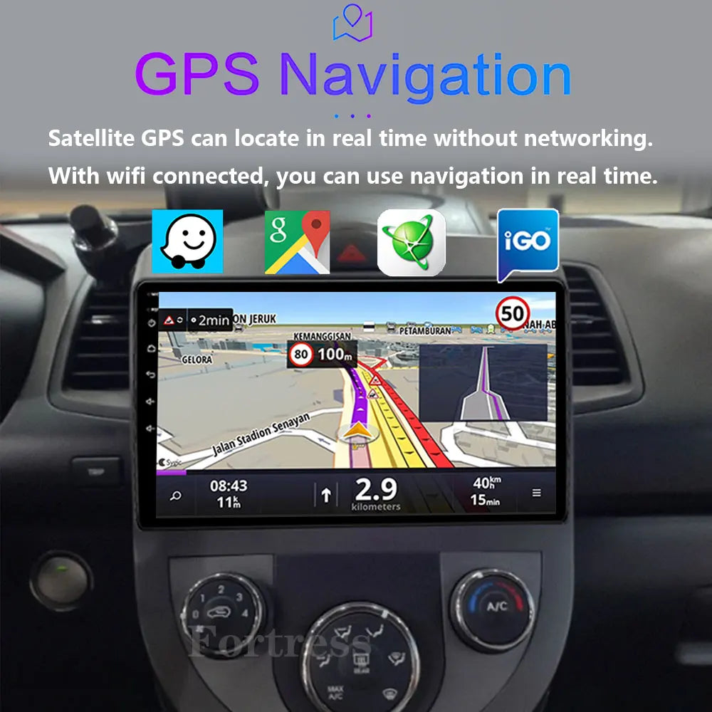 Android 16 Auto Car Radio For Kia Soul 1 AM 2008 -2013 GPS Navigation Stereo Multimedia Vi