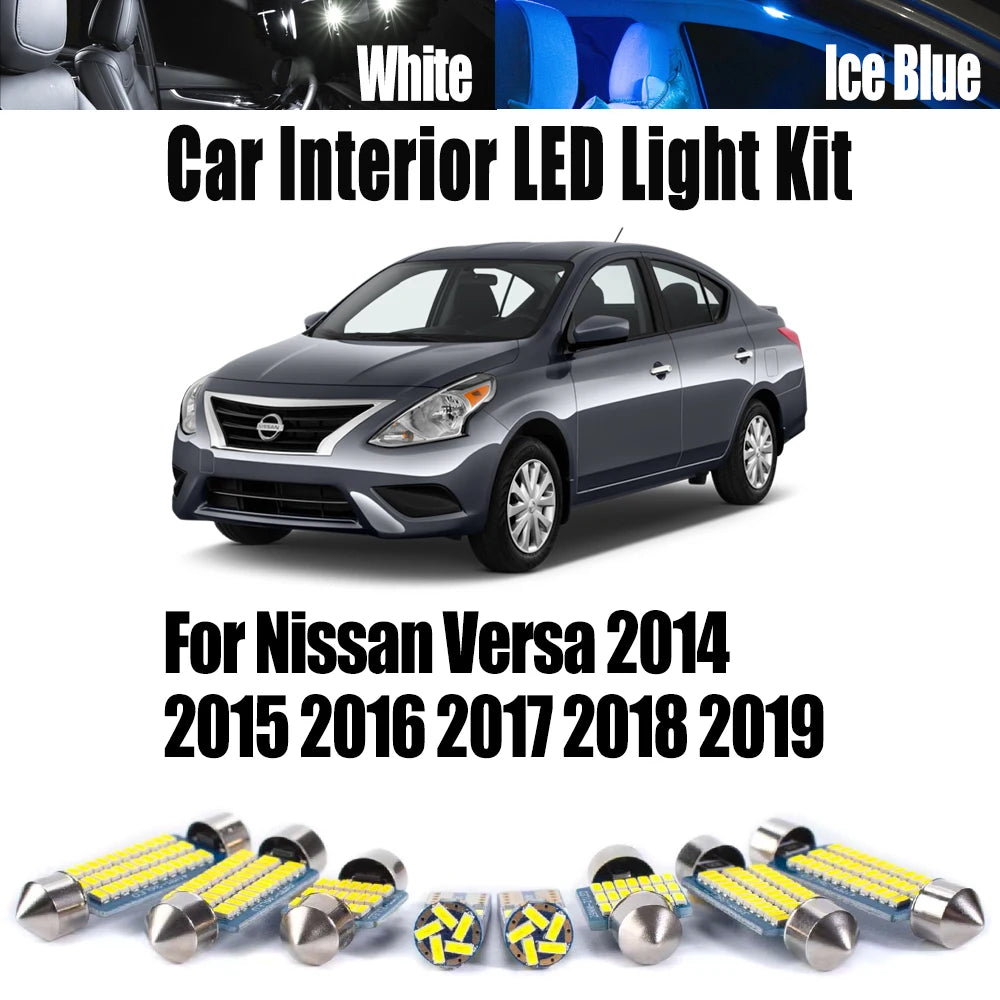 10-Piece LED Interior Light Kit for Nissan Versa - Canbus Error-Free Bulbs | AUTOKITSHOP