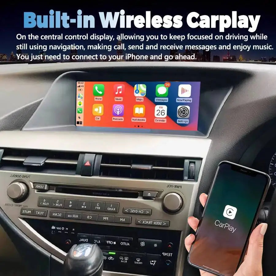 Car Multimedia Video Player For LEXUS RX270 RX350 2009 - 2015 2Din Android 14 Carplay Scre