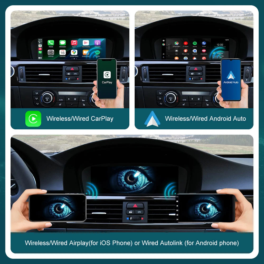 RoadTop Wireless CarPlay for BMW Series 3 5 E90 E91 E92 E93 E60 E61 CIC 2008-2013 with And