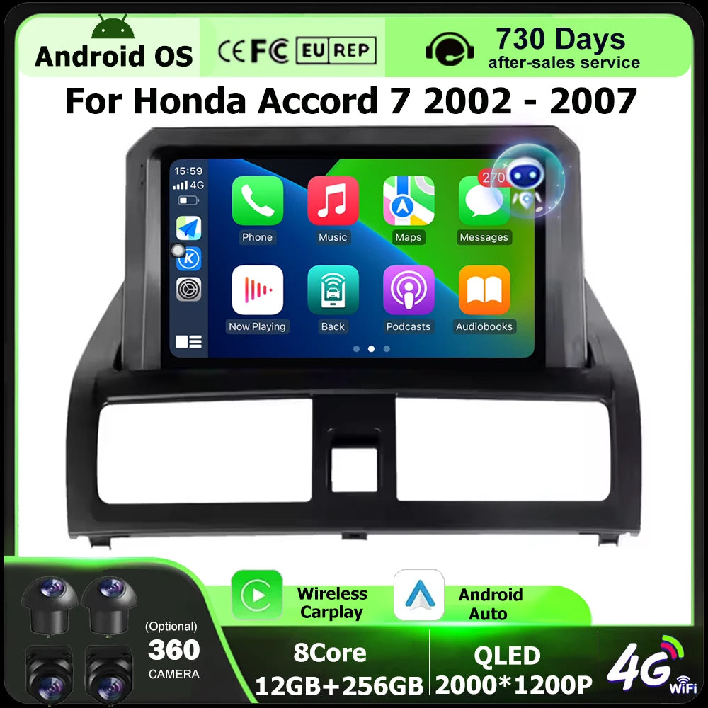 Car Radio Multimedia Video Player GPS Navigation Tools For Honda Accord 7 2002-2007 Androi