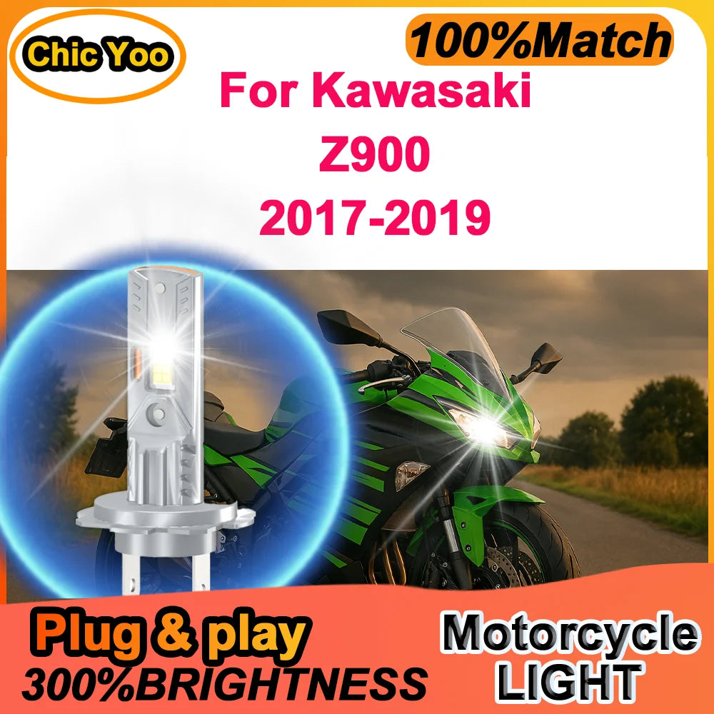 H7 LED Motorcycle Headlight CSP Chips Canbus High Power 6000K White Moto Front Lamp 12V Fo