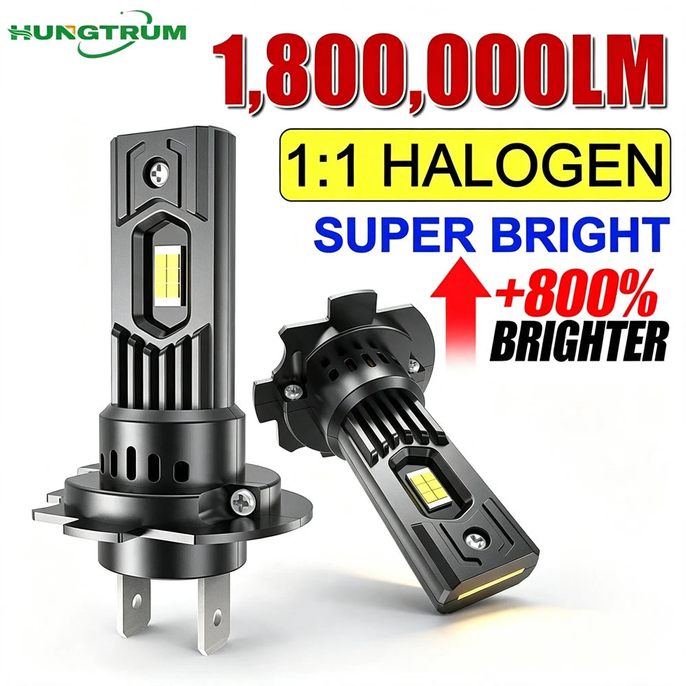 H7 LED Headlight 1800000LM High Power Light Bulbs 1:1 Halogen Bulb Diode Headlight Plug An