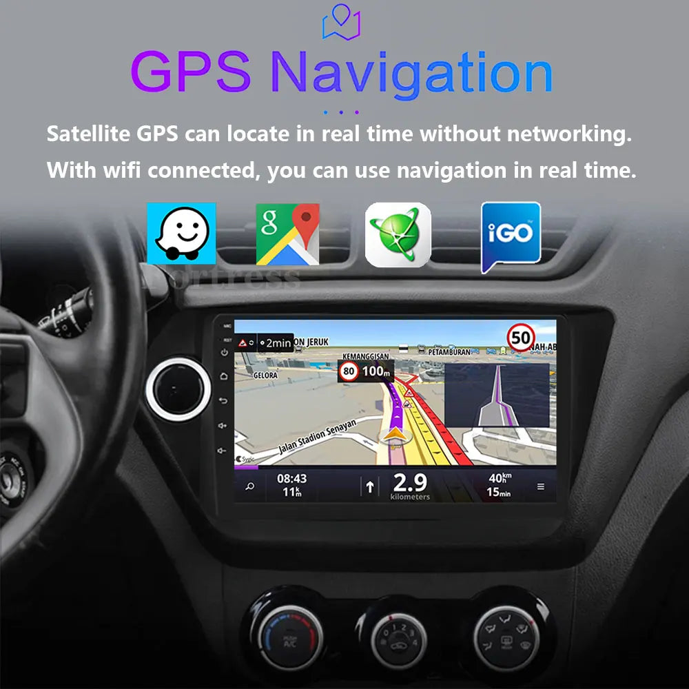 Android 16 4G+WiFi BT Car Radio Multimedia Player GPS Navi for Kia RIO 3 4 20112012 2013 2