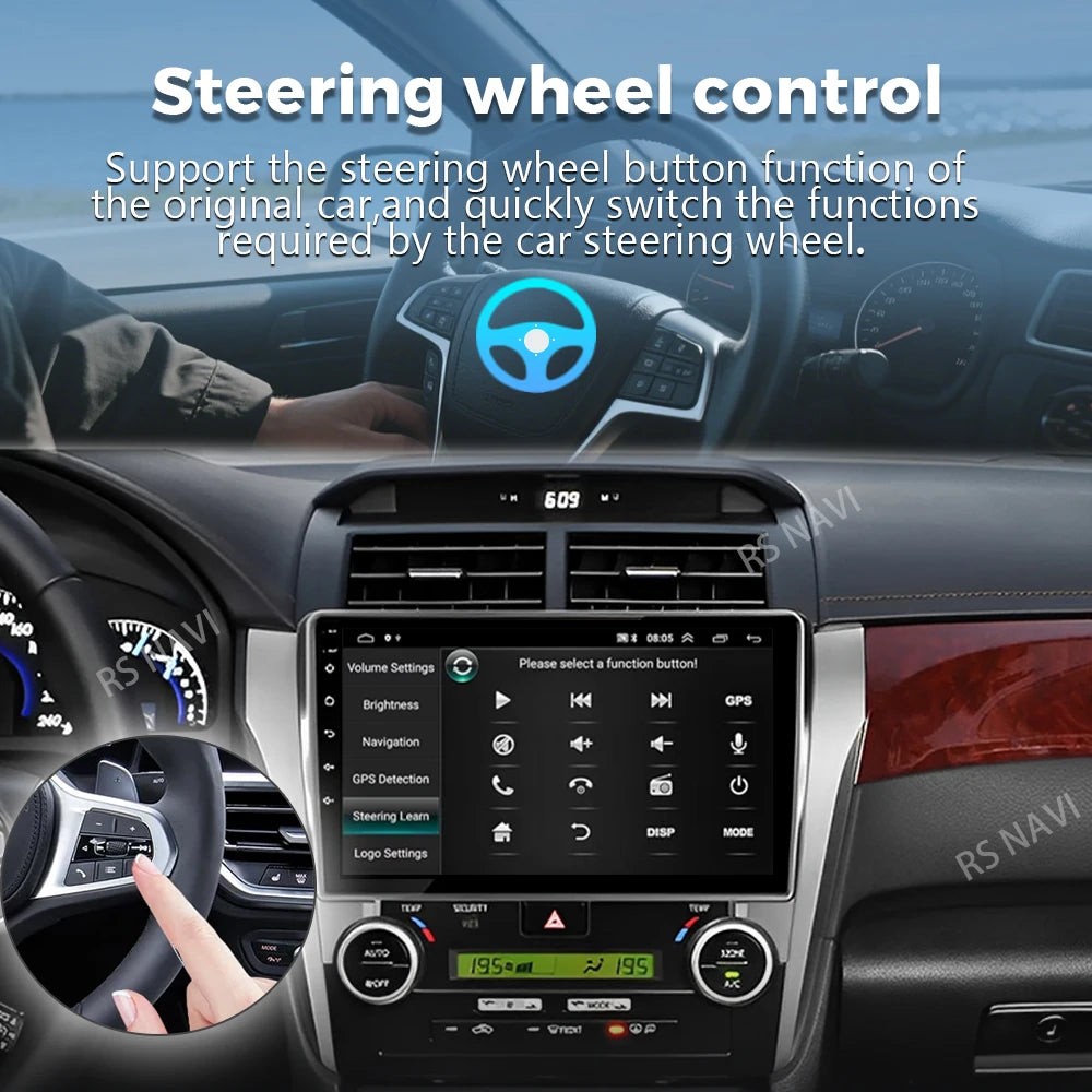 Android 16 For Toyota Camry 7 XV 50 55 2011 - 2014 2K QLED Android Car Radio Multimedia Vi