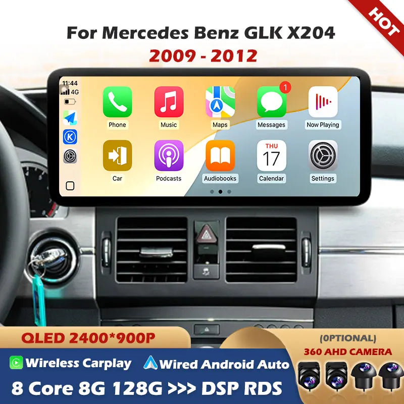 GPS Navi Ultra-Thin screen 4G Android OS Car Video Multimedia Player Wireless Carplay BT F