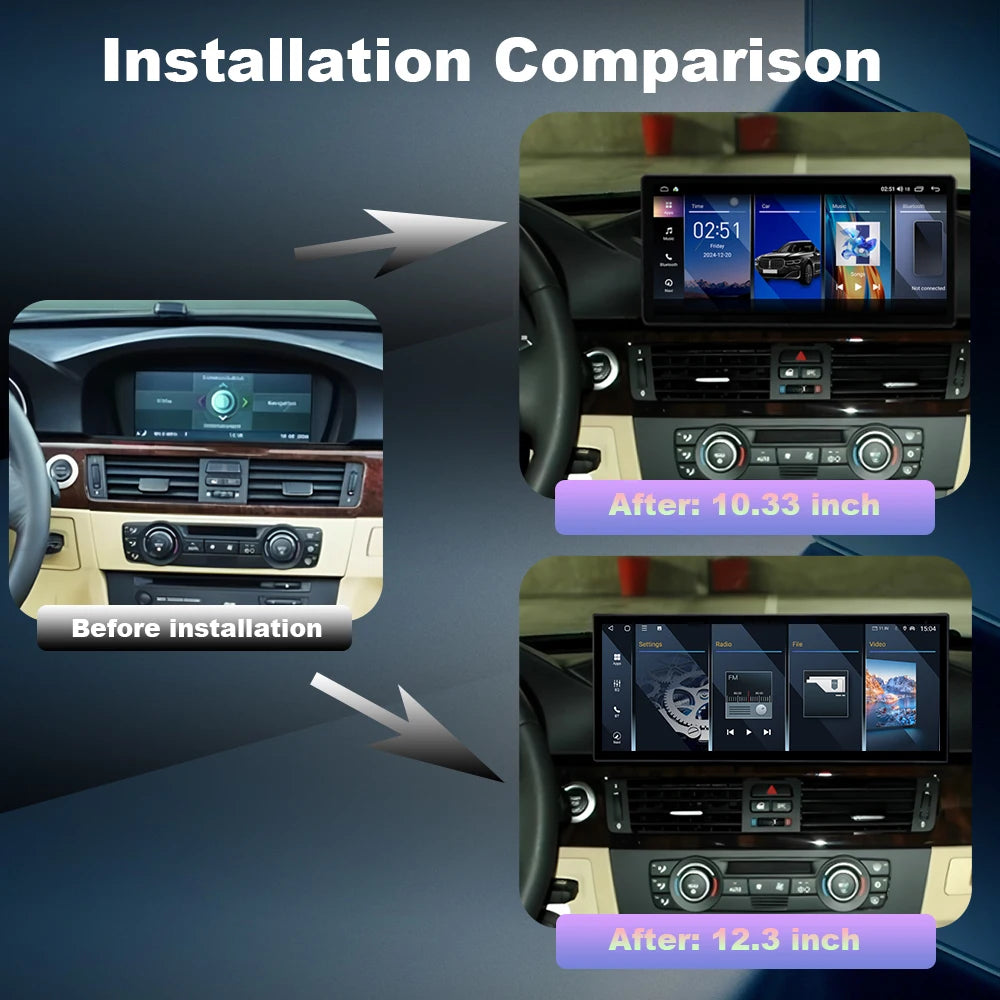 Car Redio Multimedia QLED Touch Screen For BMW 3 Series E90 E91 E92 2004-2008 2009-2012 An