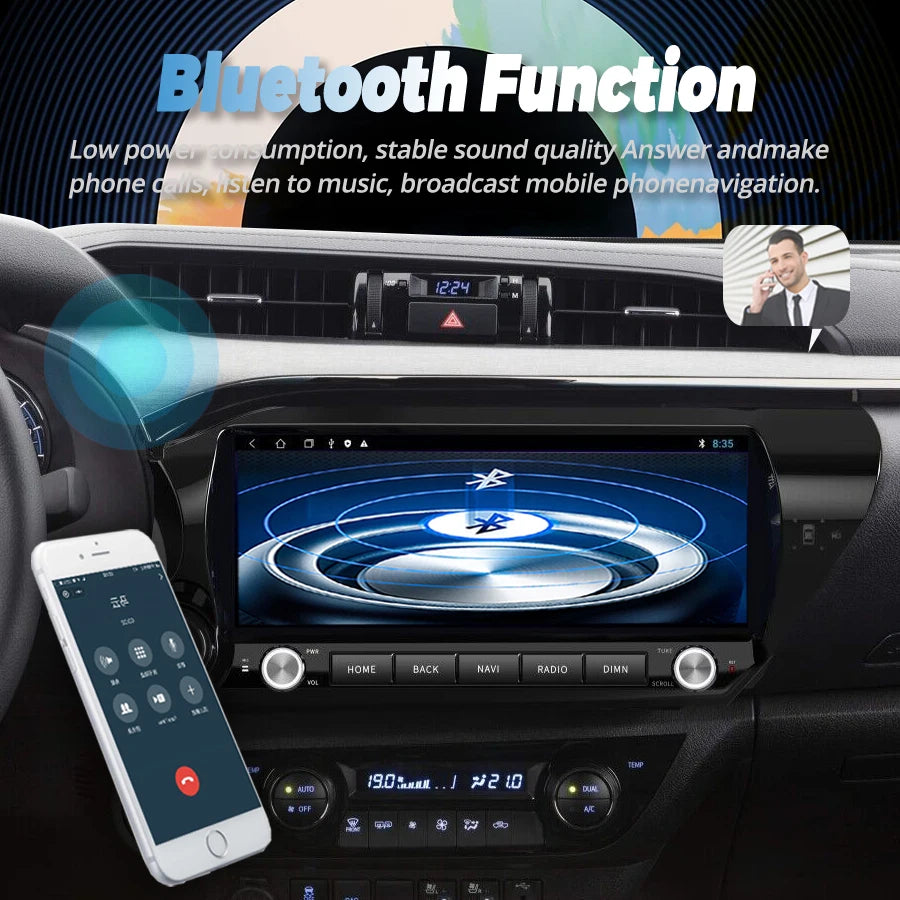 For Toyota Hilux 2015 -2023 12.3inch Android 14 Qled Screen Car Multimedia Auto Video Play | AUTOKITSHOP