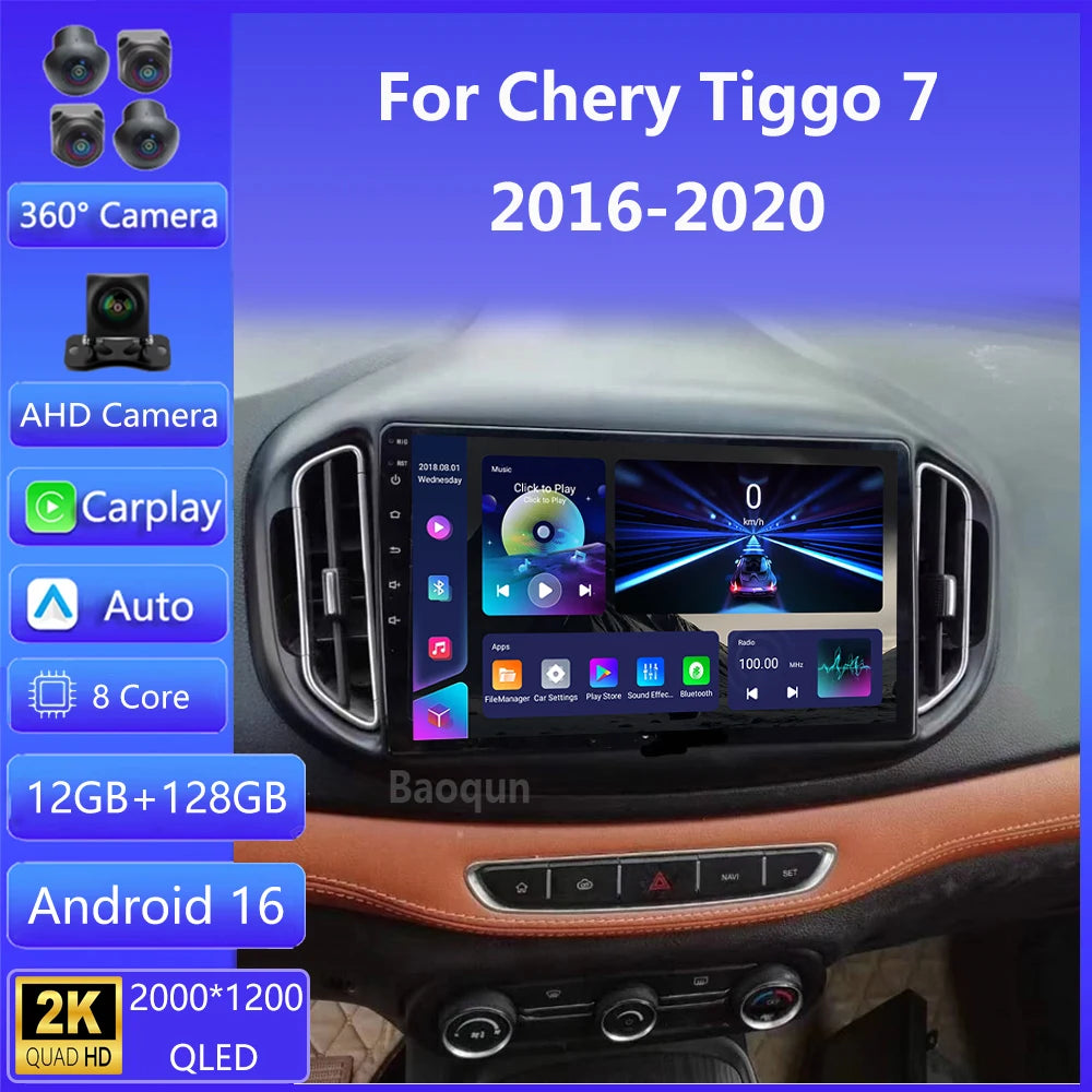 For Chery Tiggo 7 2016 - 2020 Car Radio Multimedia Video Player Navigation Stereo GPS Andr