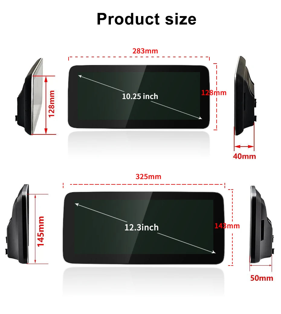 Wireless Carplay Android Auto Touch Screen 12.3'' For Mercedes Benz A Class W176 CLA C117