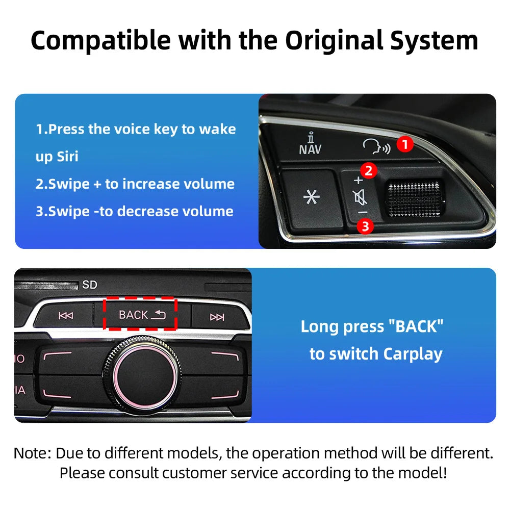 OEM Screen Upgrade Decoder Box for Audi A1 Q3 2012-2018, 6.5"/7" Screen, MMI 3G with CarPl