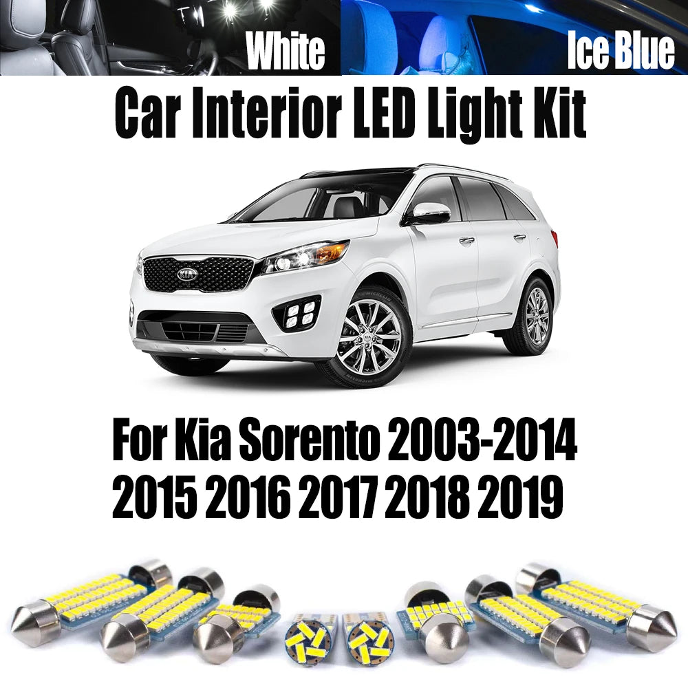 LED Interior Light Kit for Kia Sorento 2003- 2016 - Canbus Dome Map Door Trunk Bulbs | AUTOKITSHOP
