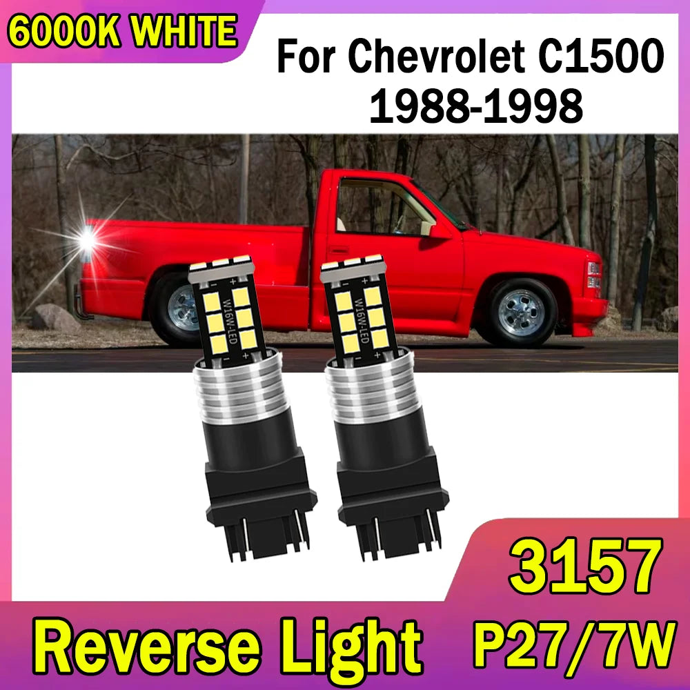 6000K White Reverse Light T25 3157 P27/7W 12V For Chevrolet C1500 1988 1989 1990 1991 1992