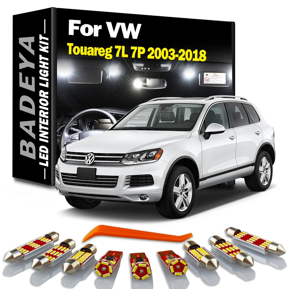 LED Interior Dome Map Light Kit Accessories For VW Volkswagen Touareg 7L 7P 2003- 2013 201