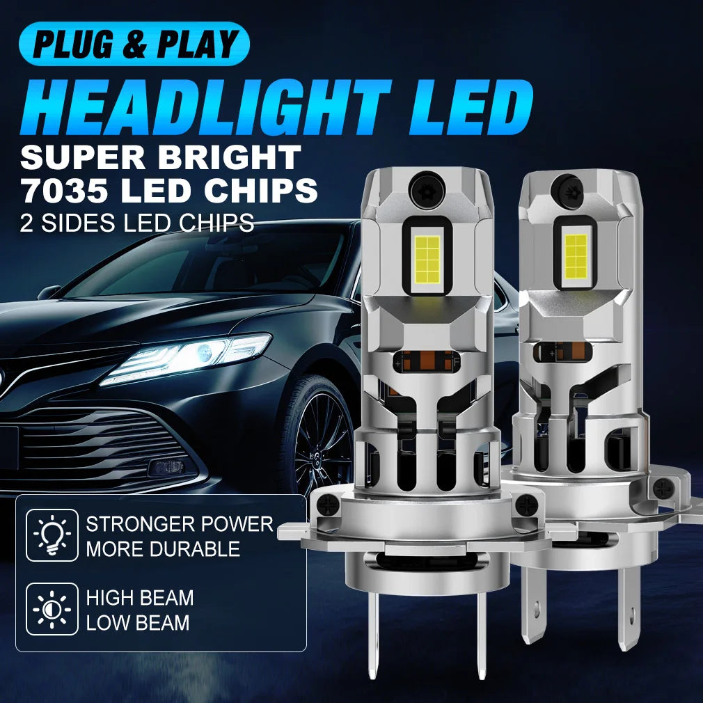 30000LM H7 LED Headlight 6000K White Light Fog Lamp Cooling Fan high power Canbus H7 Car L