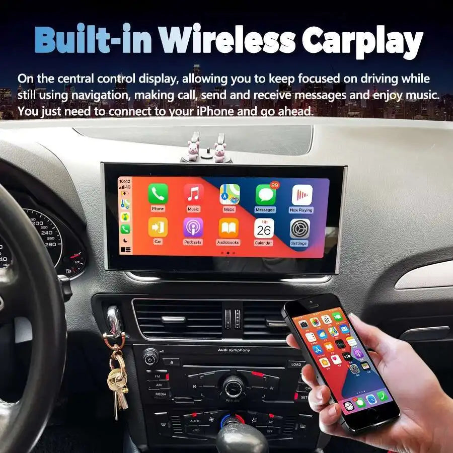 Qled Screen For AUDI Q5 2010-2018 Android 14 Car Radio Multimedia Video Player Stereo GPS